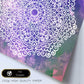 Poster cuadrado con dibujos de mandalas. Lámina Mandala azul claro Éter, ilustrada con mandalas coloridos y complejos.-Artwork-Nacnic-Nacnic Estudio SL