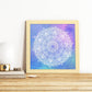 Poster cuadrado con dibujos de mandalas. Lámina mandala de cielo y agua, ilustrada con mandalas coloridos y complejos.-Artwork-Nacnic-Nacnic Estudio SL