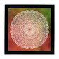 Poster cuadrado con dibujos de mandalas. Lámina mandala de la creatividad, ilustrada con mandalas coloridos y complejos.-Artwork-Nacnic-25x25 cm-Marco Negro-Nacnic Estudio SL