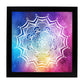 Poster cuadrado con dibujos de mandalas. Lámina mandala eléctrico, ilustrada con mandalas coloridos y complejos.-Artwork-Nacnic-25x25 cm-Marco Negro-Nacnic Estudio SL