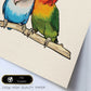 Poster cuadrado con dibujos de pájaros. Lámina Amor infinito, ilustrada con dibujos de pajaros y periquitos.-Artwork-Nacnic-Nacnic Estudio SL