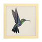 Poster cuadrado con dibujos de pájaros. Lámina Colibrí, ilustrada con dibujos de pajaros y periquitos.-Artwork-Nacnic-20x20 cm-Marco Madera clara-Nacnic Estudio SL