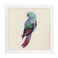 Poster cuadrado con dibujos de pájaros. Lámina Lorito azul, ilustrada con dibujos de pajaros y periquitos.-Artwork-Nacnic-25x25 cm-Marco Blanco-Nacnic Estudio SL