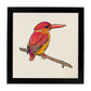 Poster cuadrado con dibujos de pájaros. Lámina Pajarito en rama, ilustrada con dibujos de pajaros y periquitos.-Artwork-Nacnic-20x20 cm-Marco Negro-Nacnic Estudio SL