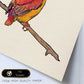 Poster cuadrado con dibujos de pájaros. Lámina Pajarito en rama, ilustrada con dibujos de pajaros y periquitos.-Artwork-Nacnic-Nacnic Estudio SL