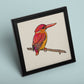 Poster cuadrado con dibujos de pájaros. Lámina Pajarito en rama, ilustrada con dibujos de pajaros y periquitos.-Artwork-Nacnic-Nacnic Estudio SL