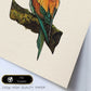 Poster cuadrado con dibujos de pájaros. Lámina Pajarito en reposo, ilustrada con dibujos de pajaros y periquitos.-Artwork-Nacnic-Nacnic Estudio SL