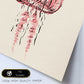 Poster cuadrado con dibujos de peces. Lámina Medusa encantadora, ilustrada con dibujos de peces y animales del mar.-Artwork-Nacnic-Nacnic Estudio SL