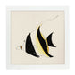 Poster cuadrado con dibujos de peces. Lámina Pez rayado, ilustrada con dibujos de peces y animales del mar.-Artwork-Nacnic-25x25 cm-Marco Blanco-Nacnic Estudio SL
