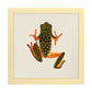 Poster cuadrado con dibujos de ranas y tortugas. Lámina Salta conmigo, ilustrada con dibujos de tortugas, ranas, y sapos.-Artwork-Nacnic-20x20 cm-Marco Madera clara-Nacnic Estudio SL