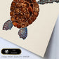 Poster cuadrado con dibujos de ranas y tortugas. Lámina Tortuguita, ilustrada con dibujos de tortugas, ranas, y sapos.-Artwork-Nacnic-Nacnic Estudio SL