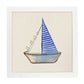 Poster cuadrado con dibujos del mar. Lámina Barquito de papel, ilustrada con dibujos del mar y el océano.-Artwork-Nacnic-20x20 cm-Marco Blanco-Nacnic Estudio SL