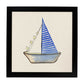 Poster cuadrado con dibujos del mar. Lámina Barquito de papel, ilustrada con dibujos del mar y el océano.-Artwork-Nacnic-25x25 cm-Marco Negro-Nacnic Estudio SL