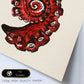 Poster cuadrado con dibujos del mar. Lámina Caracola bermellón, ilustrada con dibujos del mar y el océano.-Artwork-Nacnic-Nacnic Estudio SL