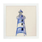 Poster cuadrado con dibujos del mar. Lámina Faro encantado, ilustrada con dibujos del mar y el océano.-Artwork-Nacnic-20x20 cm-Marco Blanco-Nacnic Estudio SL
