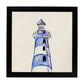 Poster cuadrado con dibujos del mar. Lámina Faro encantado, ilustrada con dibujos del mar y el océano.-Artwork-Nacnic-25x25 cm-Marco Negro-Nacnic Estudio SL