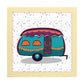 Poster cuadrado de caravanas. Lámina Caravana azul morado-Artwork-Nacnic-25x25 cm-Marco Madera clara-Nacnic Estudio SL