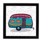Poster cuadrado de caravanas. Lámina Caravana azul morado-Artwork-Nacnic-25x25 cm-Marco Negro-Nacnic Estudio SL