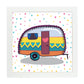Poster cuadrado de caravanas. Lámina Caravana corazon-Artwork-Nacnic-20x20 cm-Marco Blanco-Nacnic Estudio SL