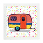 Poster cuadrado de caravanas. Lámina Caravana mix-Artwork-Nacnic-20x20 cm-Marco Blanco-Nacnic Estudio SL