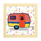 Poster cuadrado de caravanas. Lámina Caravana mix-Artwork-Nacnic-20x20 cm-Marco Madera clara-Nacnic Estudio SL