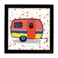 Poster cuadrado de caravanas. Lámina Caravana mix-Artwork-Nacnic-25x25 cm-Marco Negro-Nacnic Estudio SL