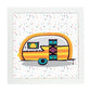 Poster cuadrado de caravanas. Lámina Caravana mostaza-Artwork-Nacnic-25x25 cm-Marco Blanco-Nacnic Estudio SL