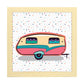 Poster cuadrado de caravanas. Lámina Caravana rosa vainilla-Artwork-Nacnic-20x20 cm-Marco Madera clara-Nacnic Estudio SL