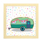 Poster cuadrado de caravanas. Lámina Caravana verde-Artwork-Nacnic-20x20 cm-Marco Madera clara-Nacnic Estudio SL