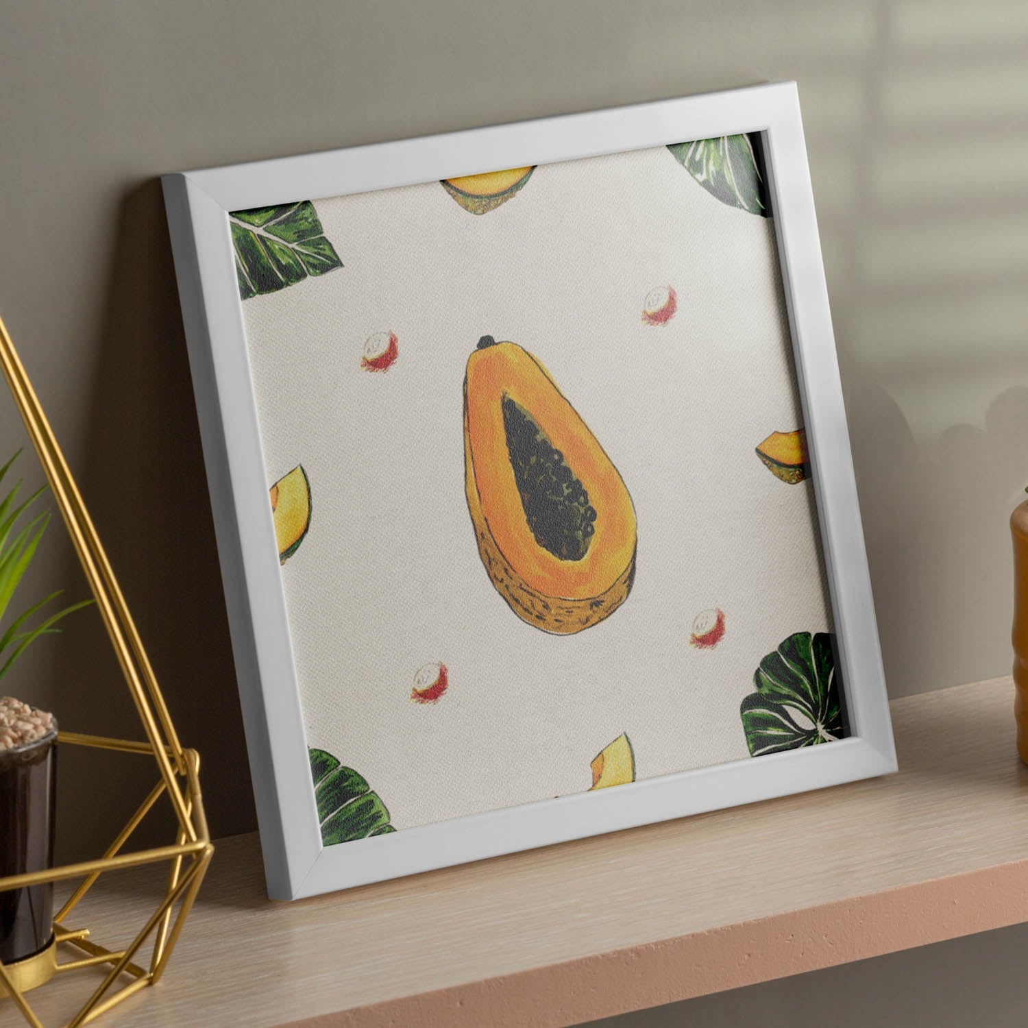 Poster cuadrado de Paciflura. Lámina de frutas y verduras de forma cuadrada, ilustrada con dibujos a color.-Artwork-Nacnic-Nacnic Estudio SL