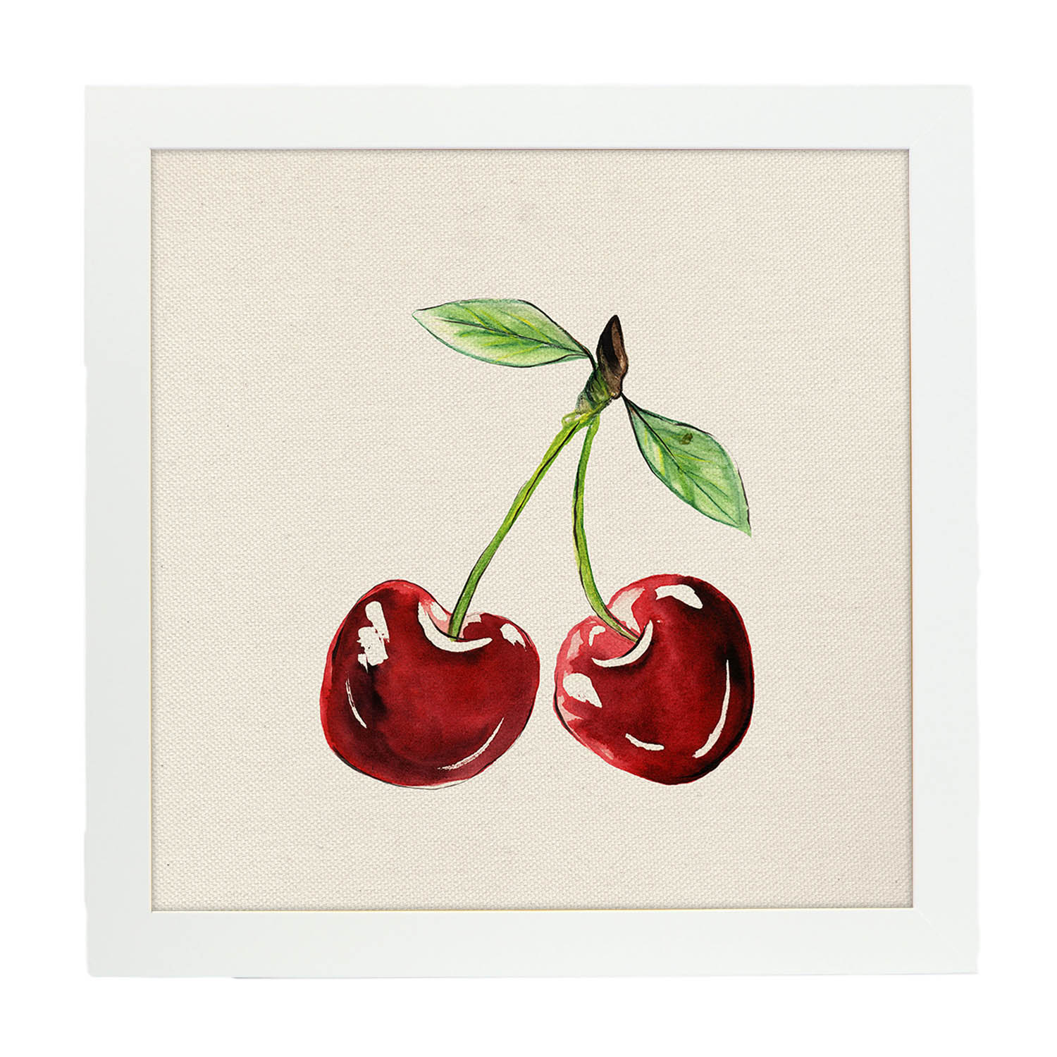Poster cuadrado de Sabor de amor. Lámina de frutas y verduras de forma cuadrada, ilustrada con dibujos a color.-Artwork-Nacnic-20x20 cm-Marco Blanco-Nacnic Estudio SL