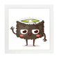 Poster cuadrado de sushi. Lámina Sushi pepino, con dibujos de sushi, onigiri, y otras comidas japonesas.-Artwork-Nacnic-25x25 cm-Marco Blanco-Nacnic Estudio SL