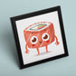 Poster cuadrado de sushi. Lámina Sushi salmon, con dibujos de sushi, onigiri, y otras comidas japonesas.-Artwork-Nacnic-Nacnic Estudio SL