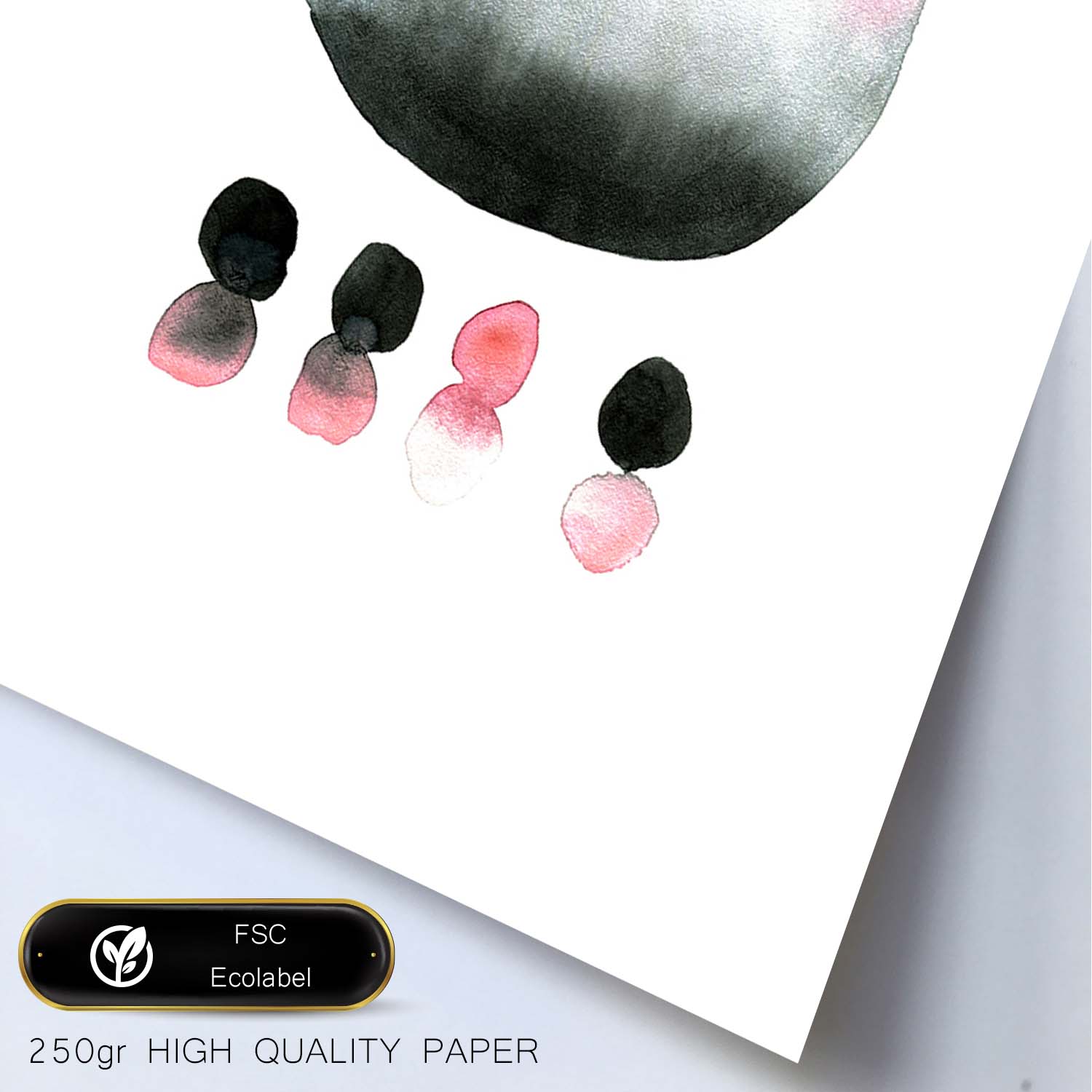 Poster de Abstracto rosa negro circular. Lámina colorida con diseño nórdico.-Artwork-Nacnic-Nacnic Estudio SL