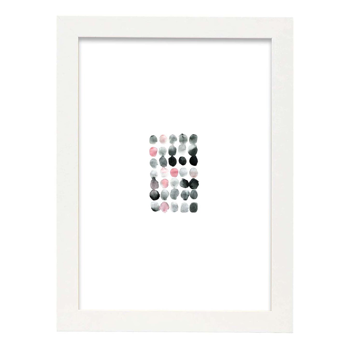 Poster de Abstracto rosa negro circulos. Lámina colorida con diseño nórdico.-Artwork-Nacnic-A3-Marco Blanco-Nacnic Estudio SL