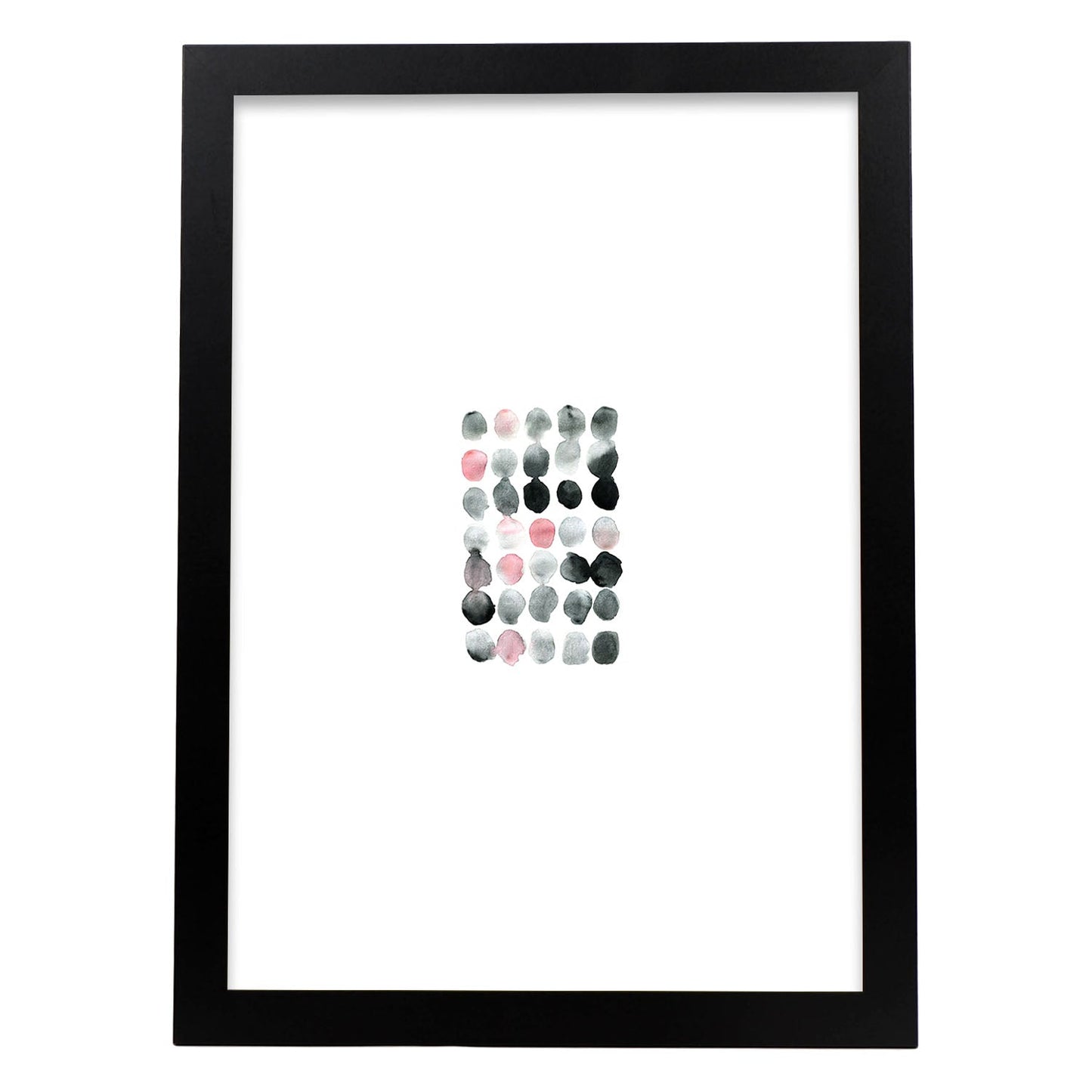 Poster de Abstracto rosa negro circulos. Lámina colorida con diseño nórdico.-Artwork-Nacnic-A3-Marco Negro-Nacnic Estudio SL