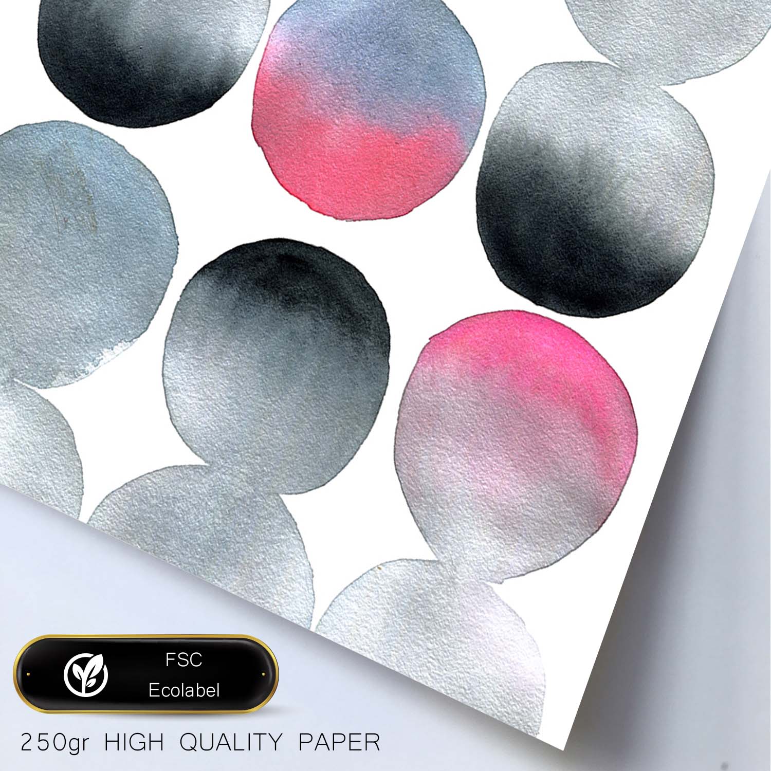 Poster de Abstracto rosa negro gris. Lámina colorida con diseño nórdico.-Artwork-Nacnic-Nacnic Estudio SL