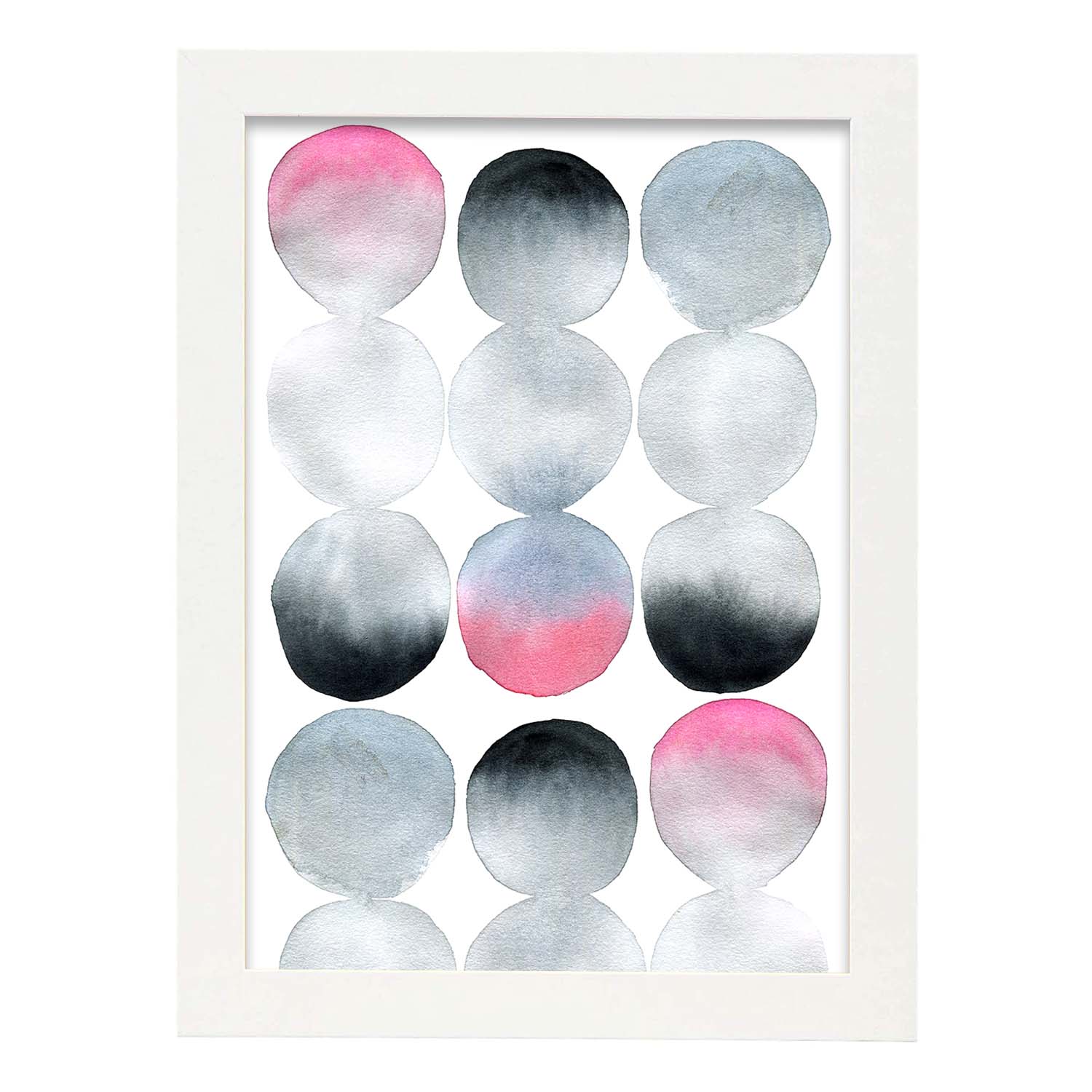 Poster de Abstracto rosa negro gris. Lámina colorida con diseño nórdico.-Artwork-Nacnic-A3-Marco Blanco-Nacnic Estudio SL
