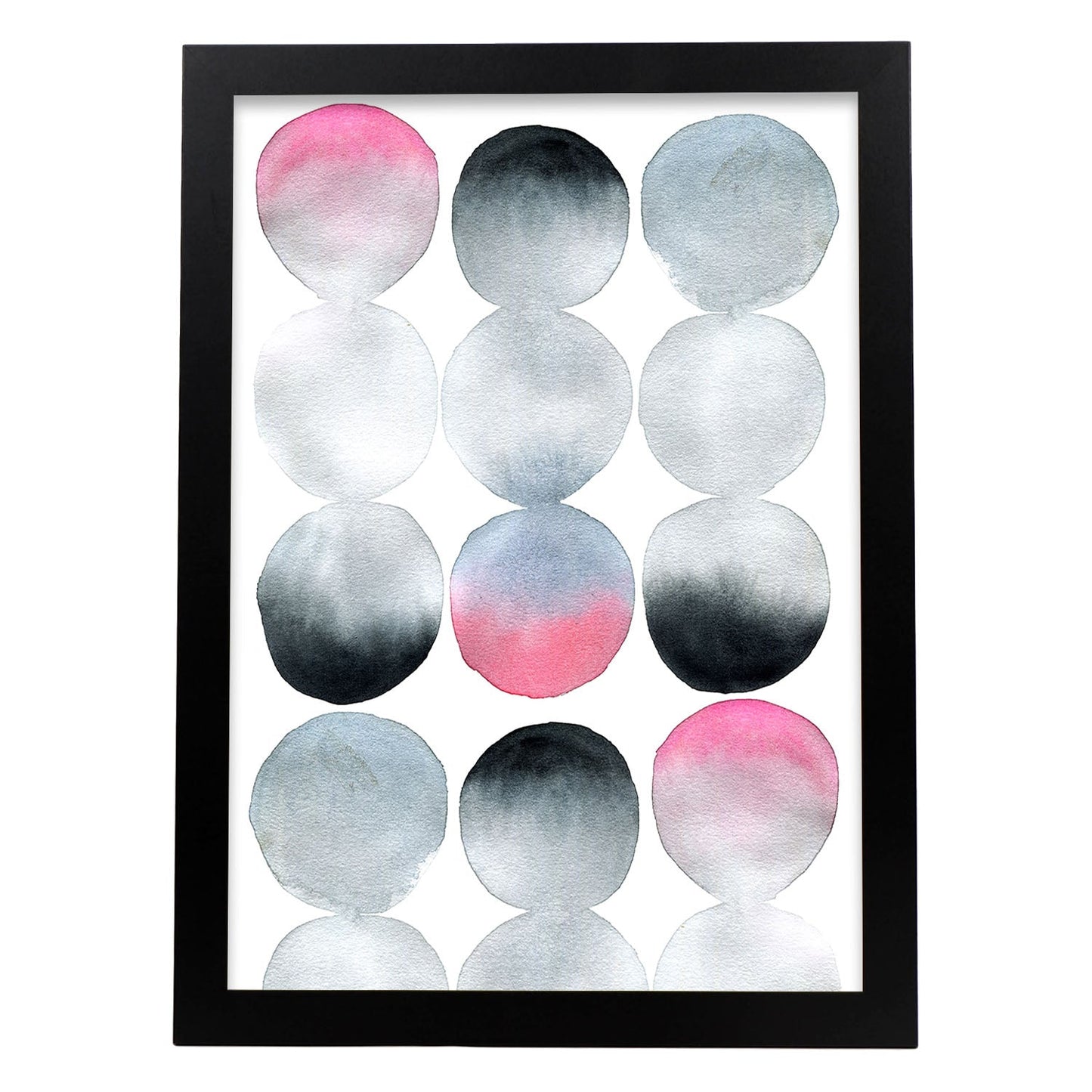 Poster de Abstracto rosa negro gris. Lámina colorida con diseño nórdico.-Artwork-Nacnic-A3-Marco Negro-Nacnic Estudio SL