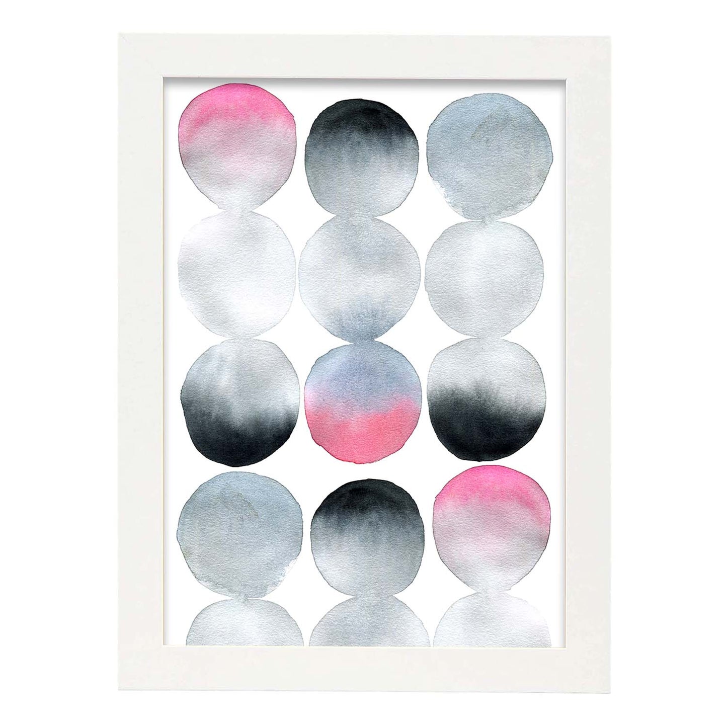 Poster de Abstracto rosa negro gris. Lámina colorida con diseño nórdico.-Artwork-Nacnic-A4-Marco Blanco-Nacnic Estudio SL