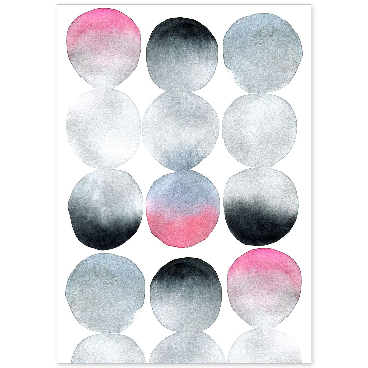 Poster de Abstracto rosa negro gris. Lámina colorida con diseño nórdico.-Artwork-Nacnic-A4-Sin marco-Nacnic Estudio SL