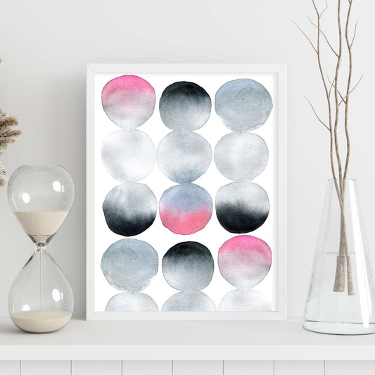Poster de Abstracto rosa negro gris. Lámina colorida con diseño nórdico.-Artwork-Nacnic-Nacnic Estudio SL