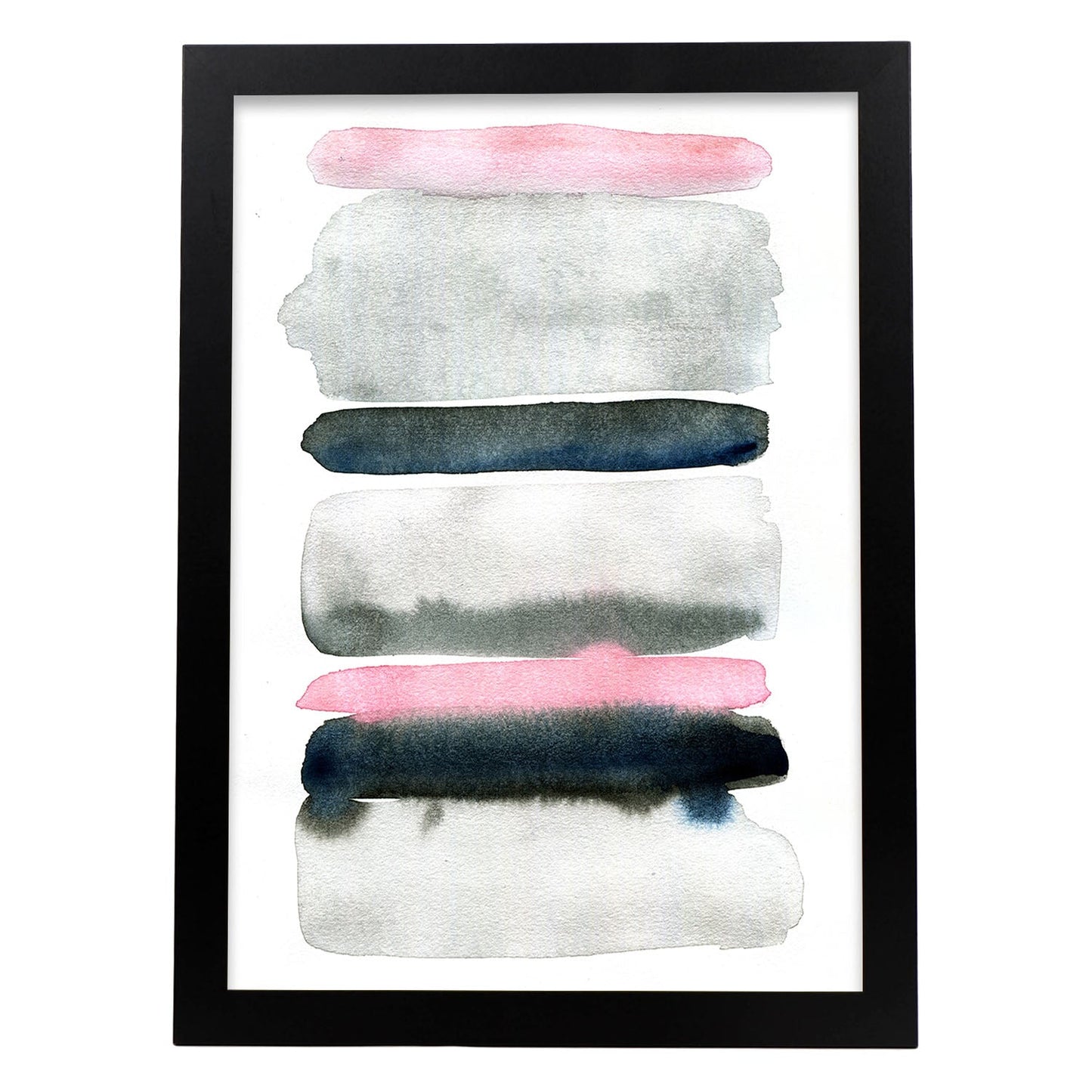 Poster de Abstracto rosa negro lineas. Lámina colorida con diseño nórdico.-Artwork-Nacnic-A3-Marco Negro-Nacnic Estudio SL