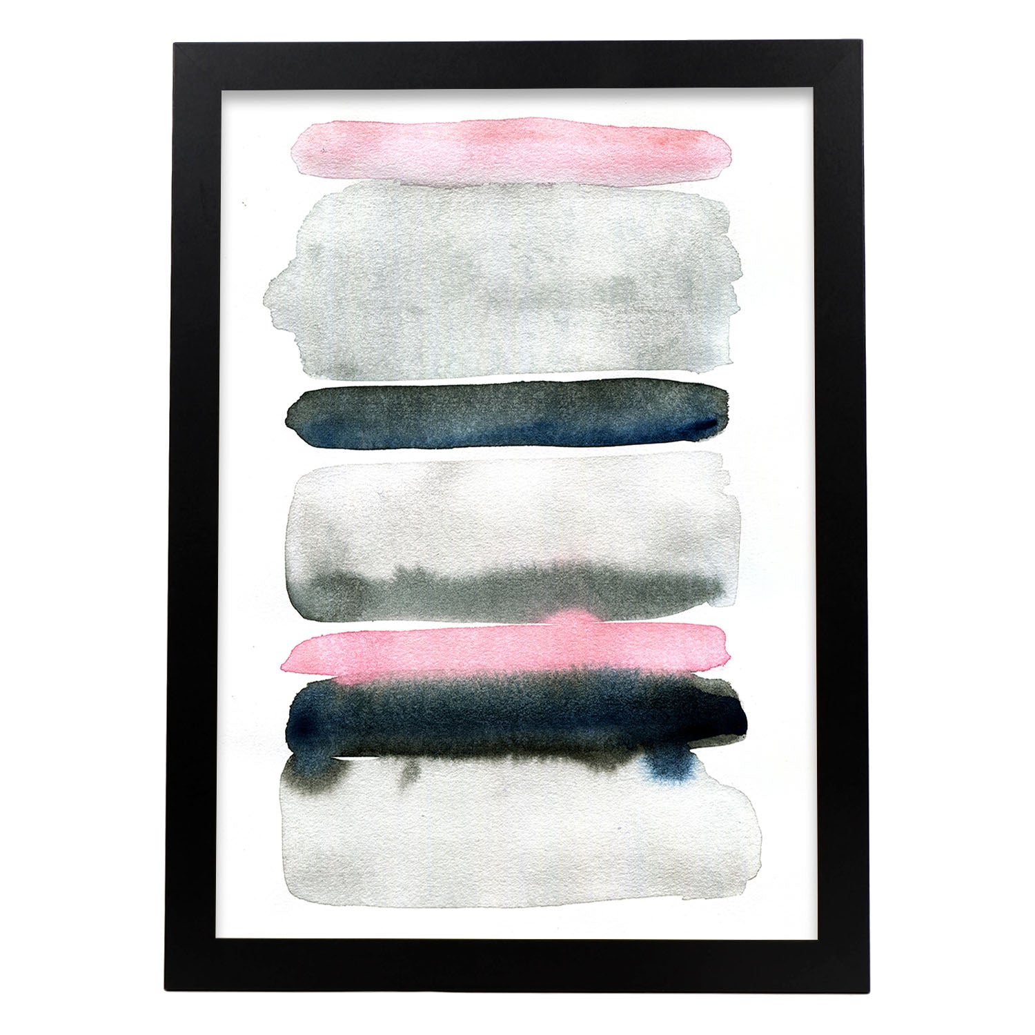 Poster de Abstracto rosa negro lineas. Lámina colorida con diseño nórdico.-Artwork-Nacnic-A3-Marco Negro-Nacnic Estudio SL