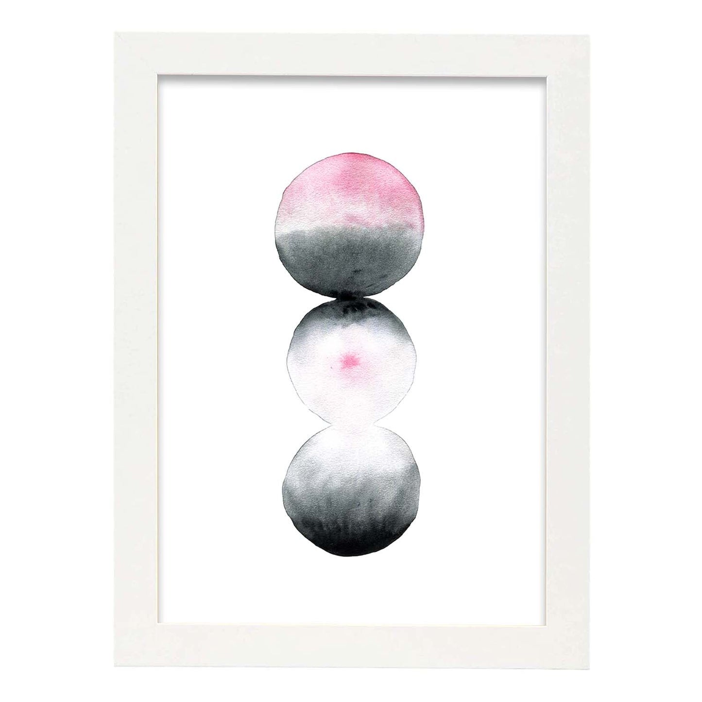 Poster de Abstracto rosa negro lunas. Lámina colorida con diseño nórdico.-Artwork-Nacnic-A3-Marco Blanco-Nacnic Estudio SL