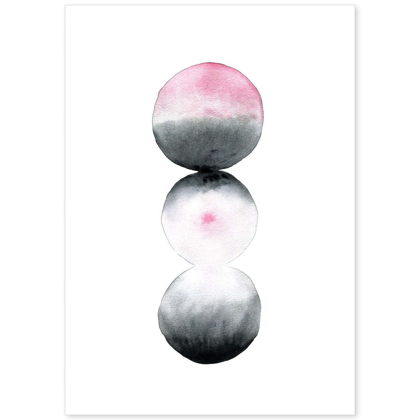 Poster de Abstracto rosa negro lunas. Lámina colorida con diseño nórdico.-Artwork-Nacnic-A4-Sin marco-Nacnic Estudio SL