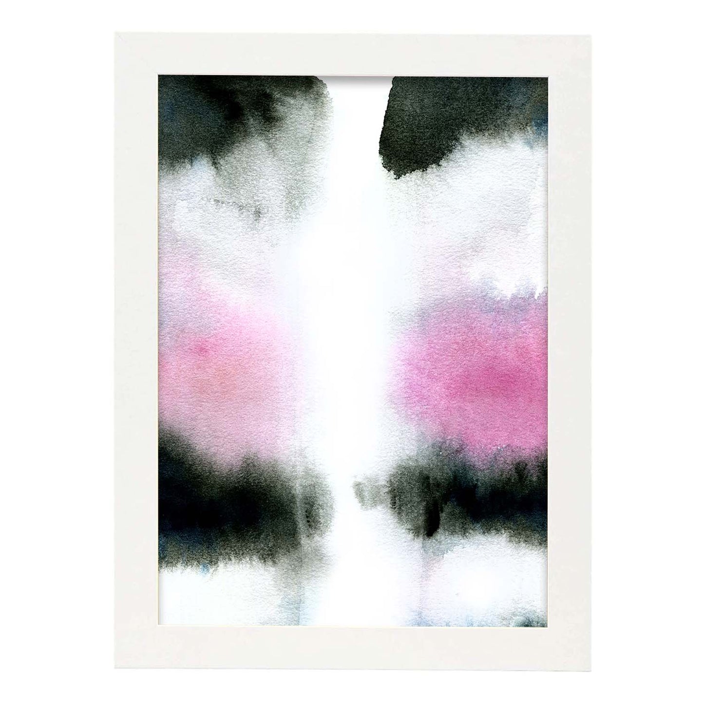 Poster de Abstracto rosa negro mancha. Lámina colorida con diseño nórdico.-Artwork-Nacnic-A4-Marco Blanco-Nacnic Estudio SL