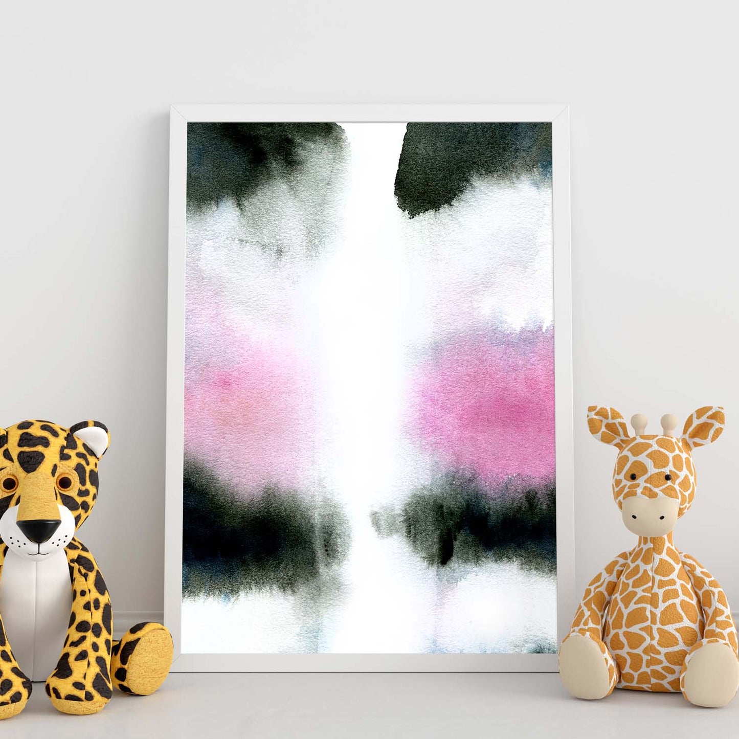 Poster de Abstracto rosa negro mancha. Lámina colorida con diseño nórdico.-Artwork-Nacnic-Nacnic Estudio SL