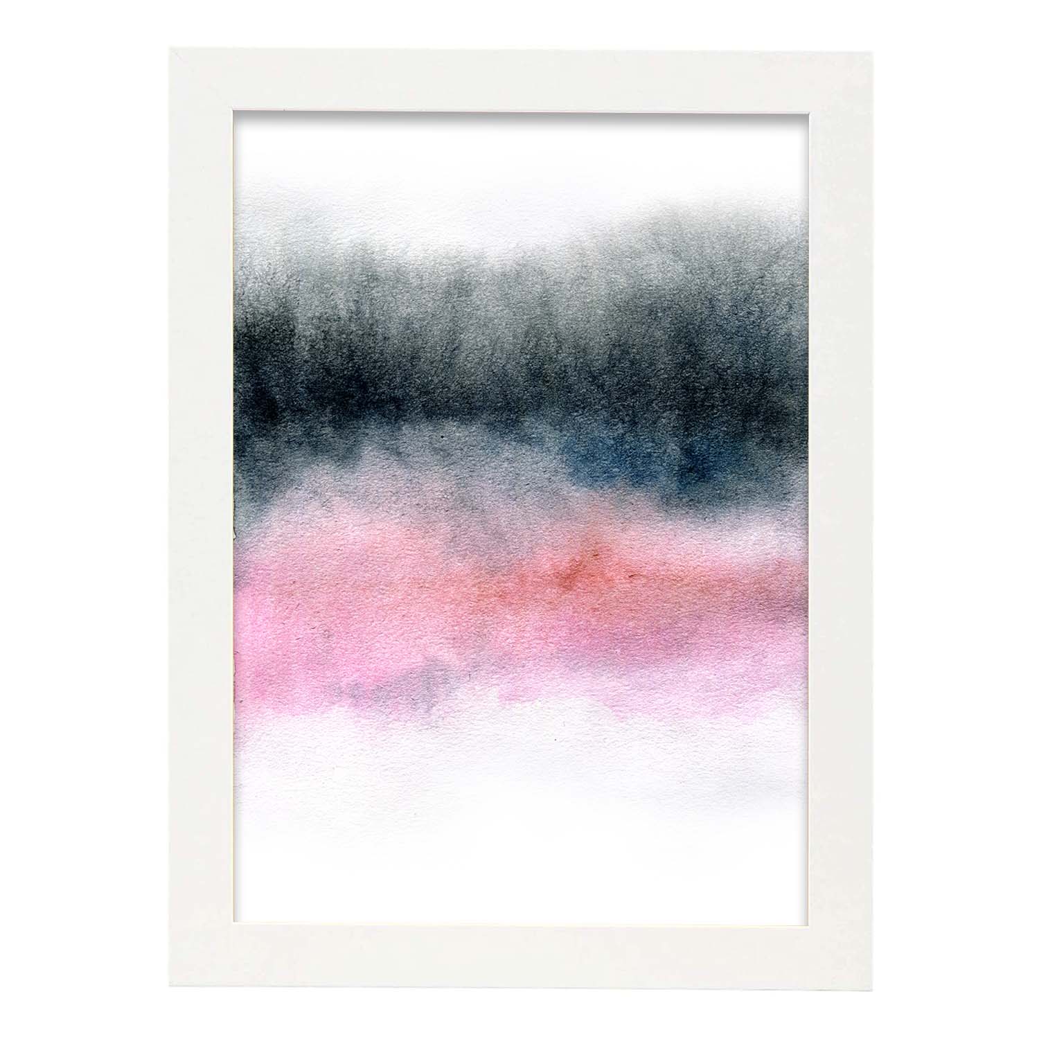 Poster de Abstracto rosa negro morado. Lámina colorida con diseño nórdico.-Artwork-Nacnic-A3-Marco Blanco-Nacnic Estudio SL