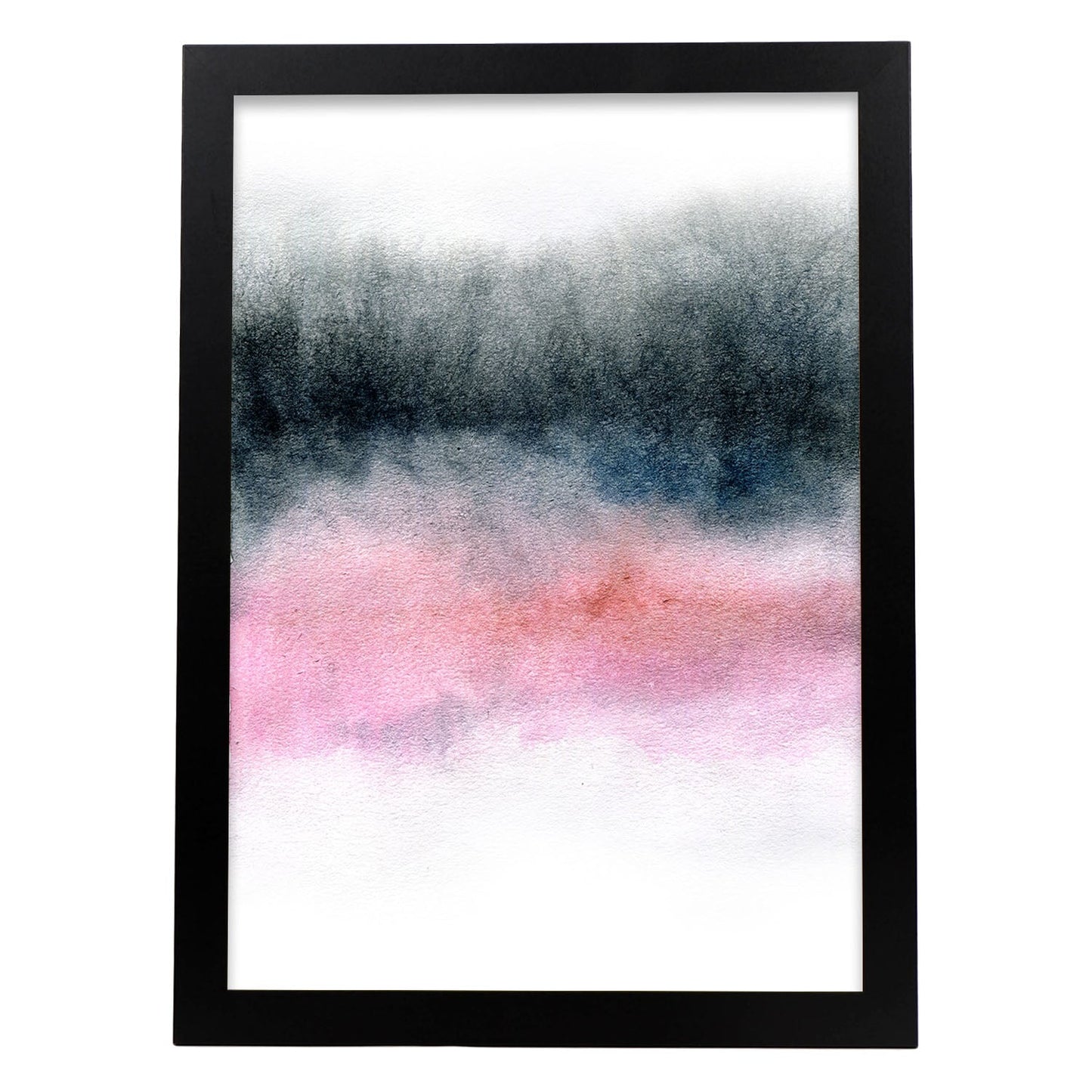 Poster de Abstracto rosa negro morado. Lámina colorida con diseño nórdico.-Artwork-Nacnic-A4-Marco Negro-Nacnic Estudio SL